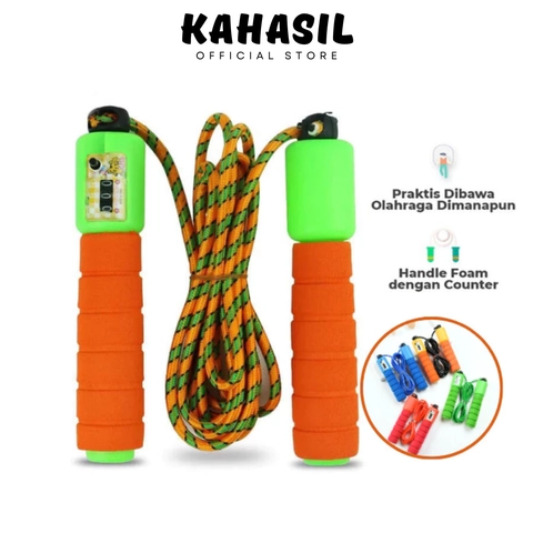 KAHASIL - Skipping Jump Rope Alat Olahraga Lompat Tali Fitness Counter Hitung Gym Counting KMJ181